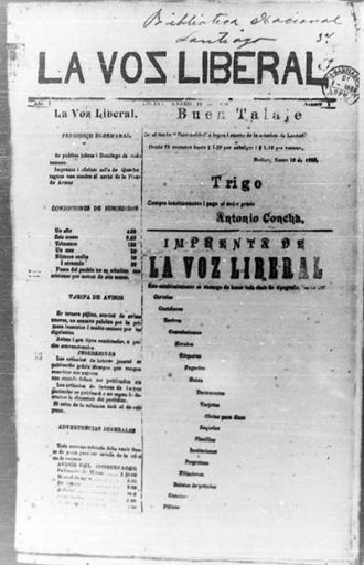 Portada de La Voz Liberal