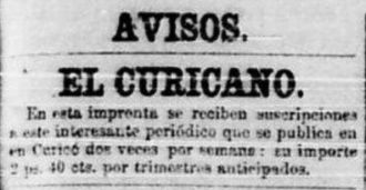 Portada de El Curicano